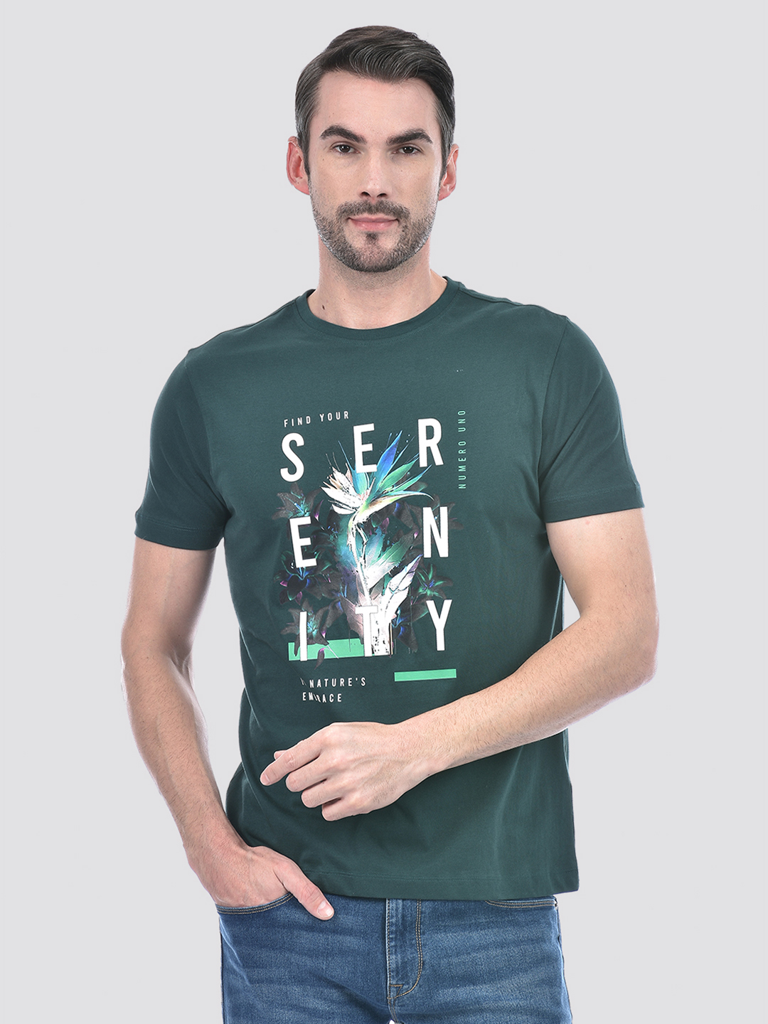 Numero Uno Men Graphic Print Turquoise T-Shirt